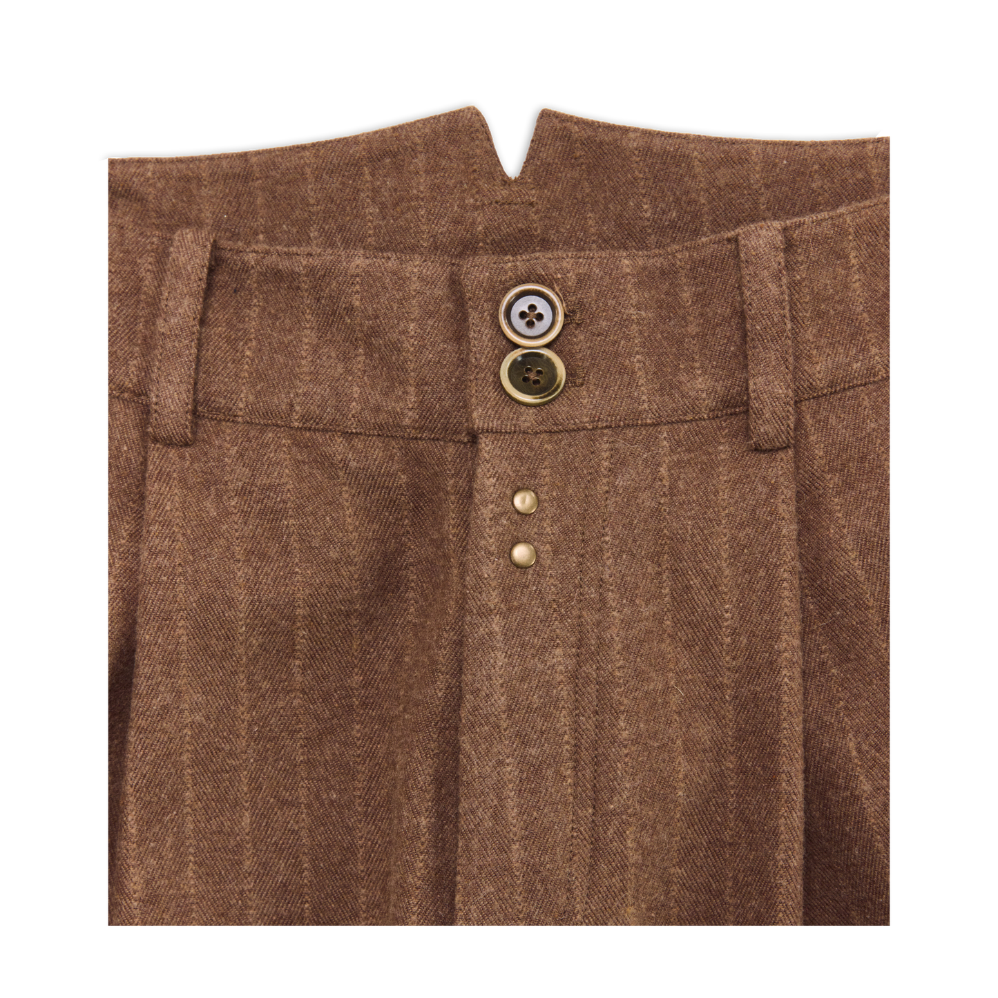 EVERYDAY DOUBLE PLEATED PANT BROWN PINSTRIPE SS27
