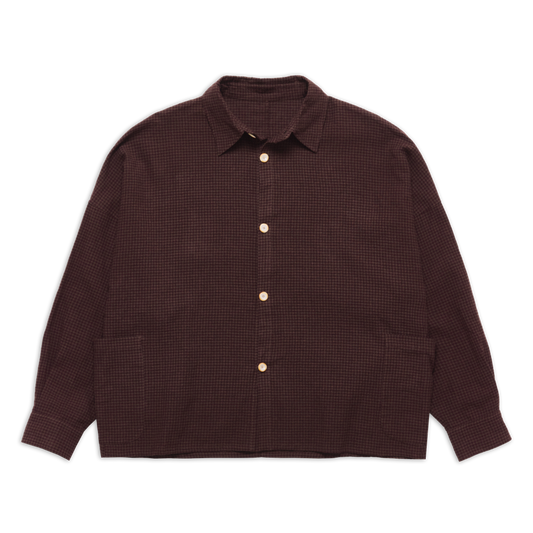 DEANS OVERSHIRT BURGUNDY GINGHAM SS27