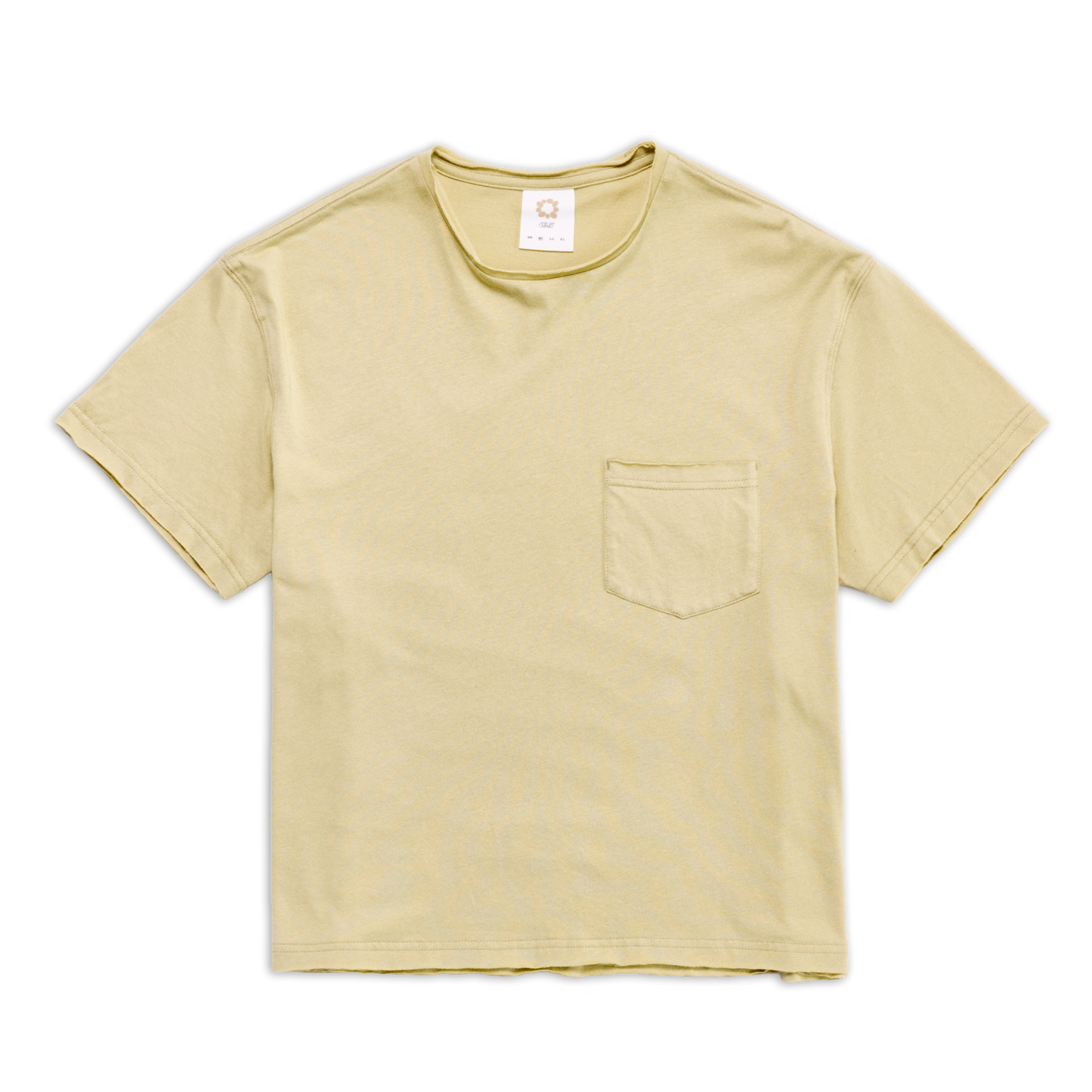 RAW EDGE POCKET TEE LIME SS27
