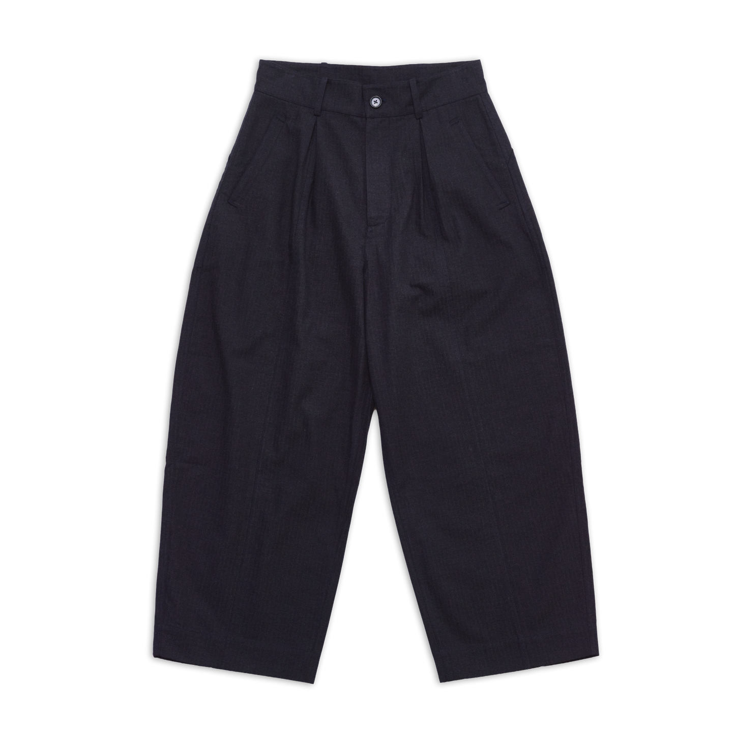 COTTONOPOLIS BALLOON PANT HERRINGBONE BLACK SS27
