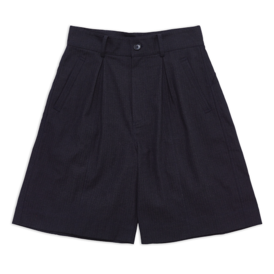 COTTONOPOLIS BALLOON SHORT HERRINGBONE BLACK SS27