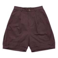 DEANS PLEATED SHORT BURGUNDY SS27