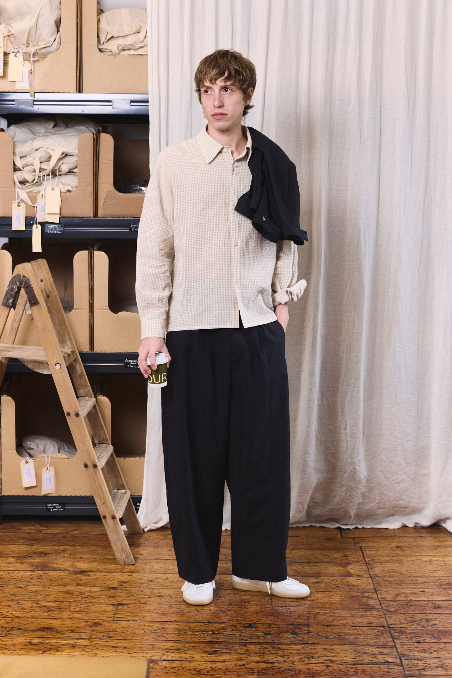 DEANS OVERSHIRT BEIGE GINGHAM SS27