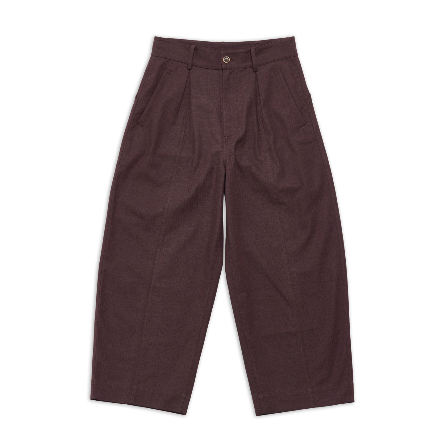 COTTONOPOLIS BALLOON PANT HERRINGBONE BROWN SS27
