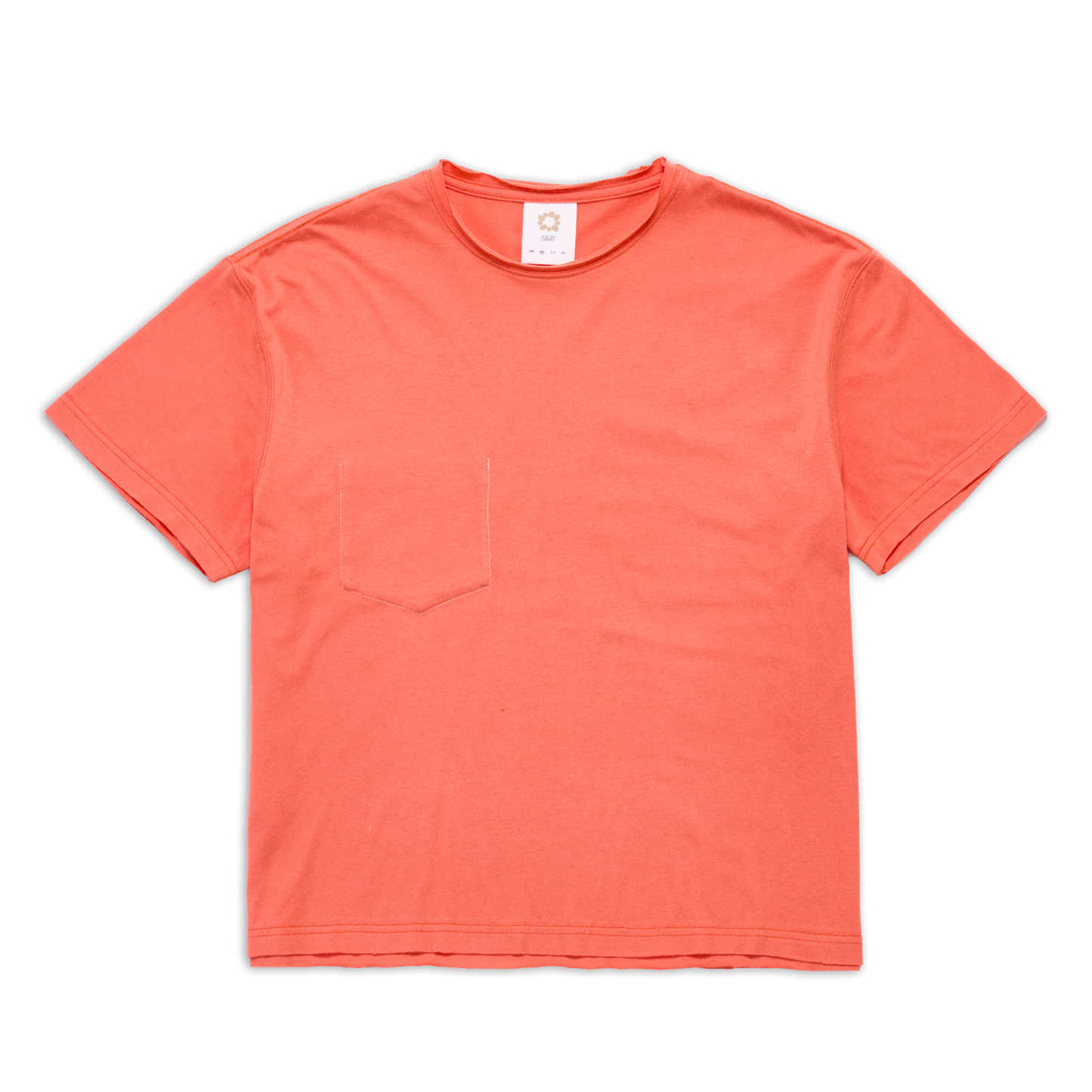 CONTRAST STITCH TEE SALMON SS27