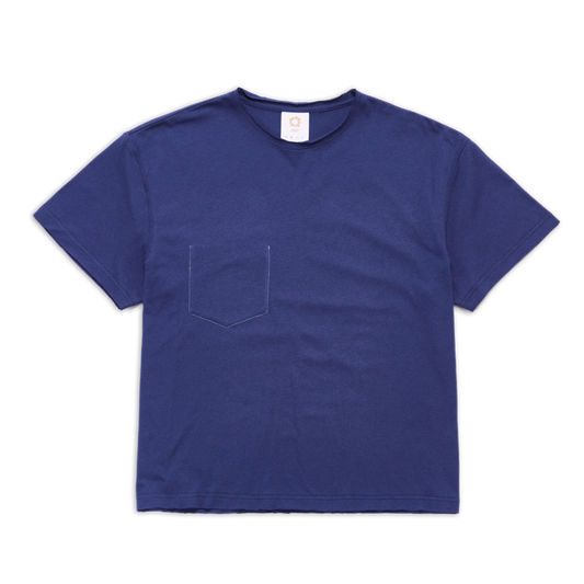 CONTRAST STITCH TEE BLUE SS27