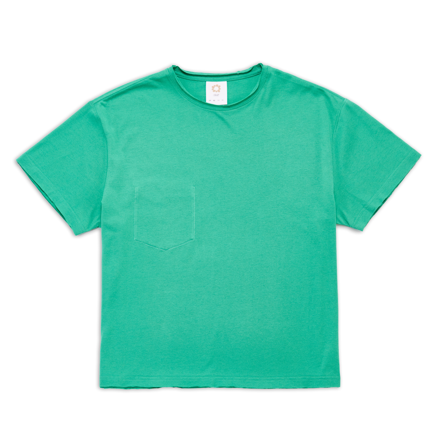 CONTRAST STITCH TEE TEAL SS27