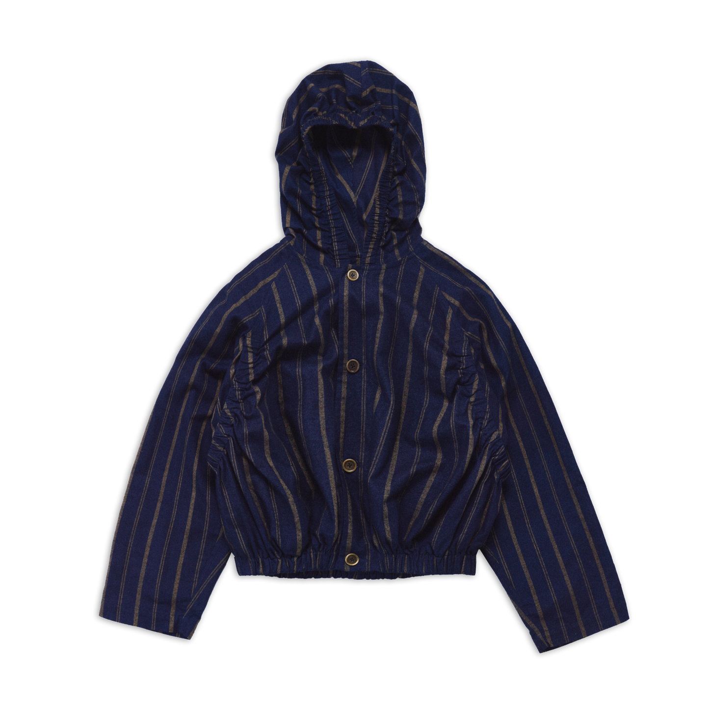ELASTICATED HOODED JACKET NAVY SS27