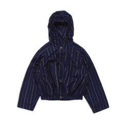 ELASTICATED HOODED JACKET NAVY SS27