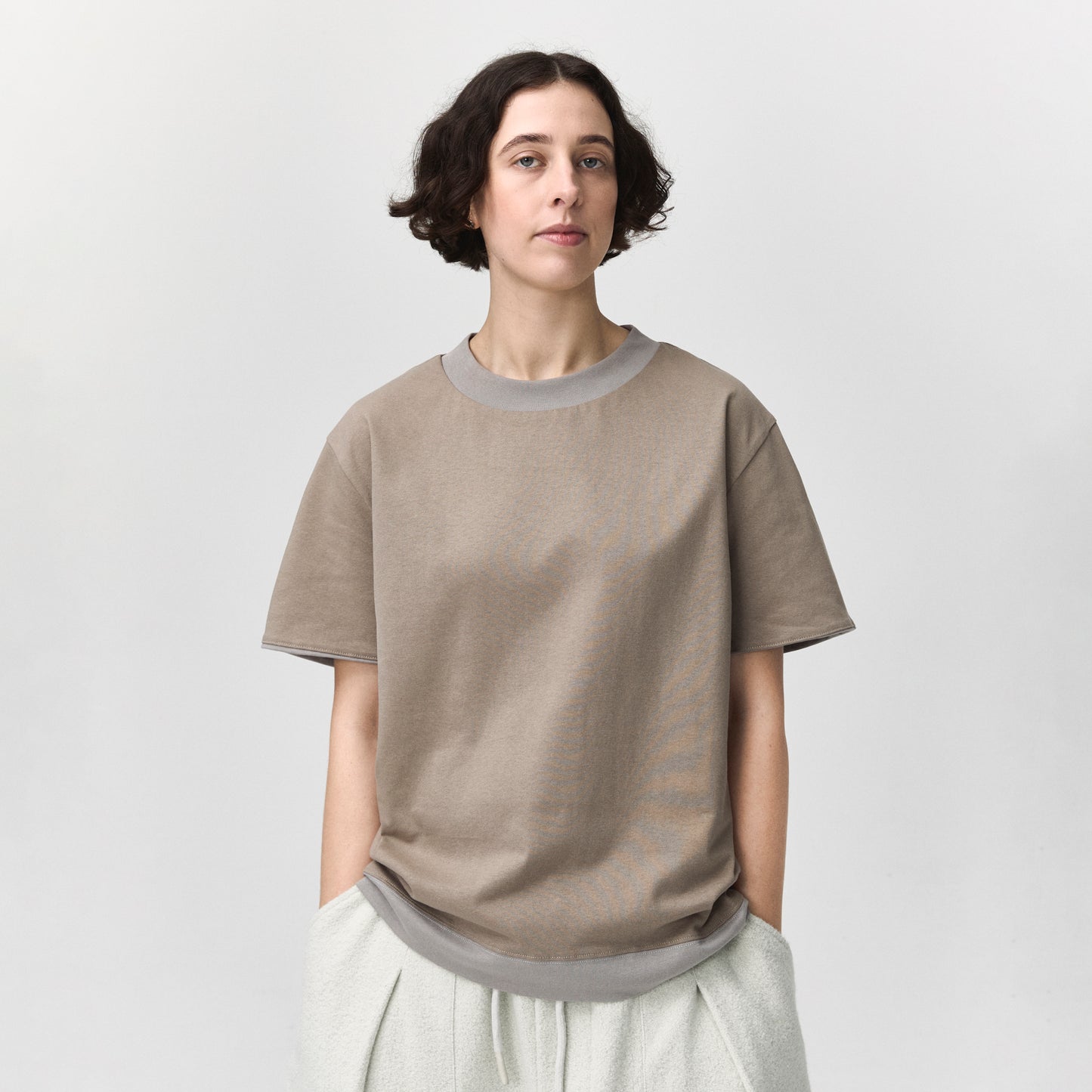 Reversible Tee Grey/Beige