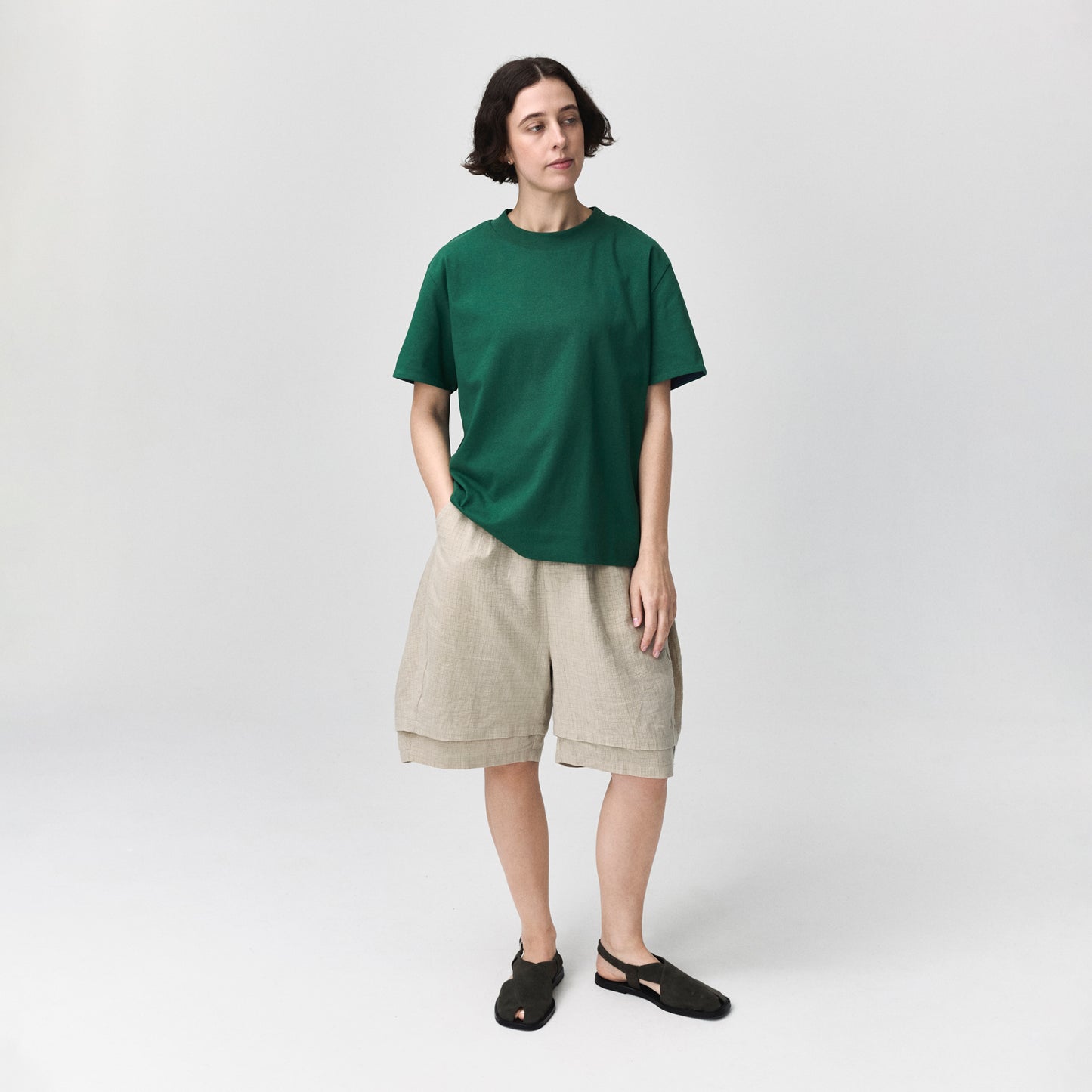 Narrow Raglan Tee Washed Green