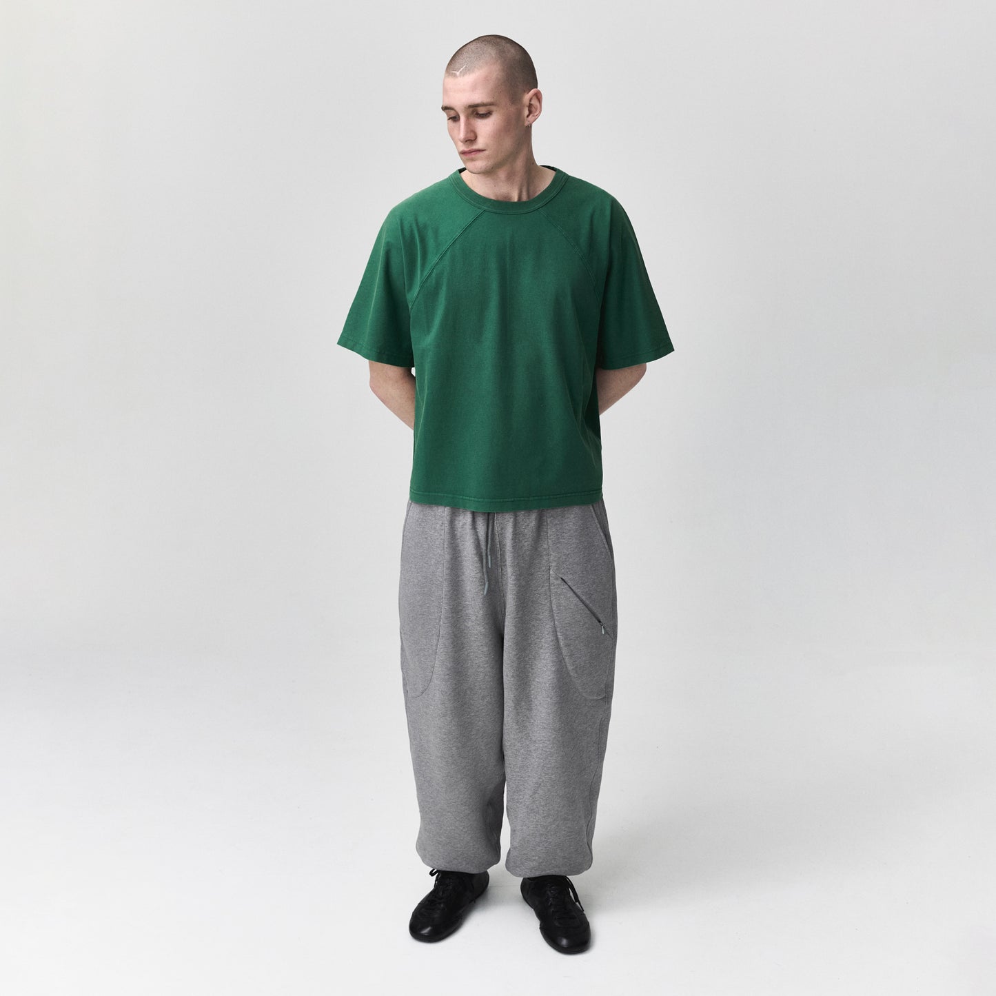 Narrow Raglan Tee Washed Green