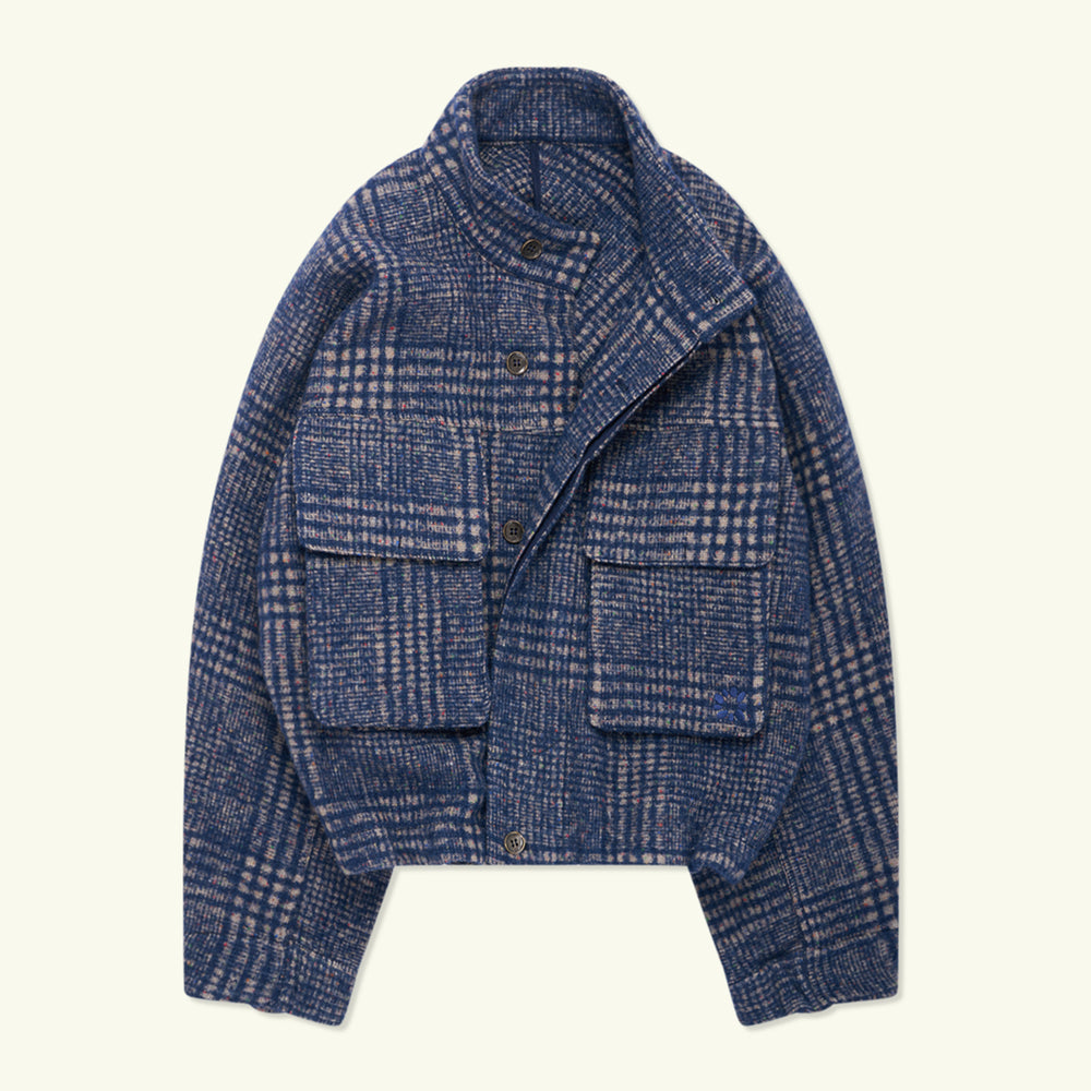 Wool Peveril Jacket (Blue Check)