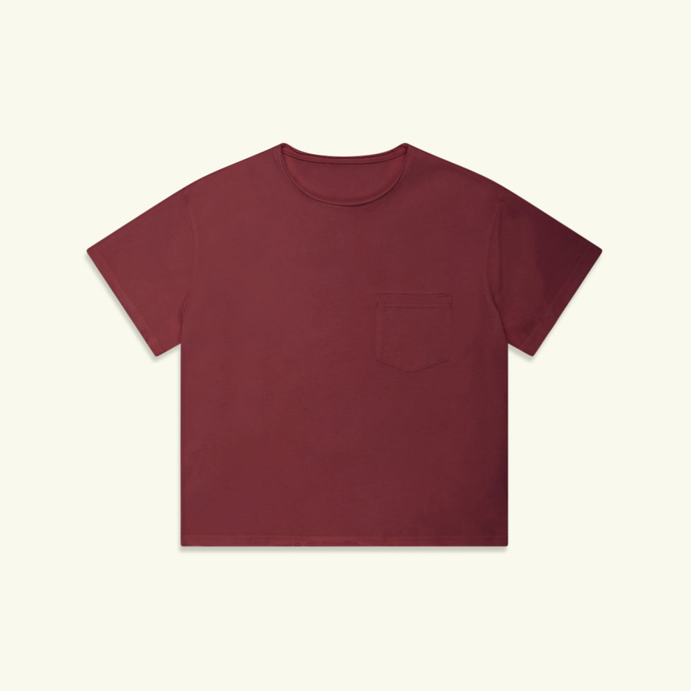 Raw Edge Tee (Wine)