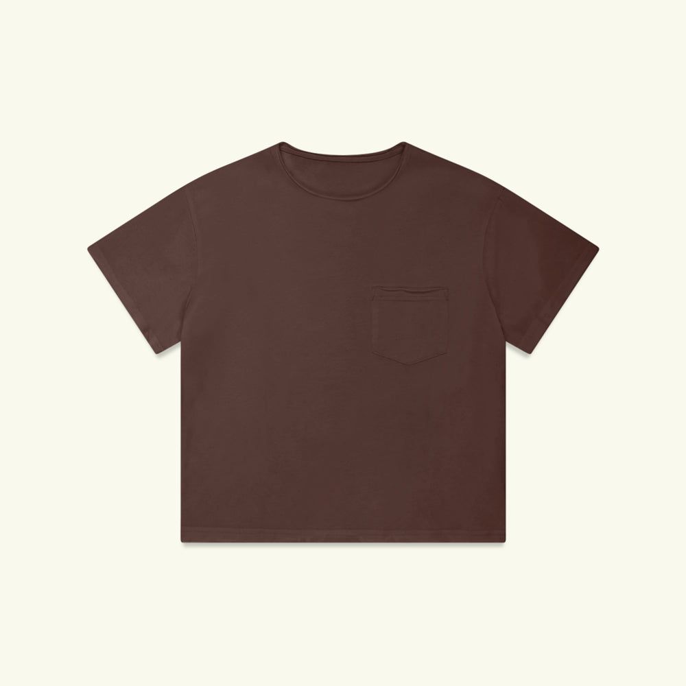 Raw Edge Tee (Brown)