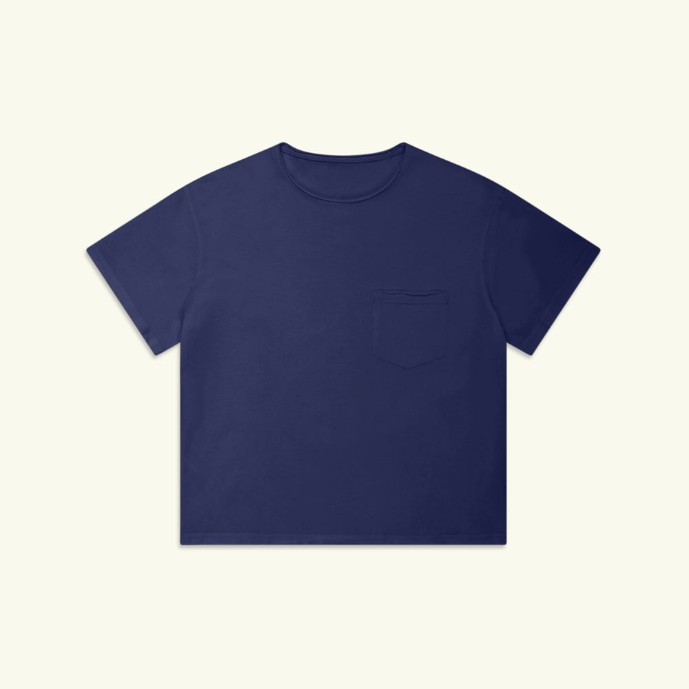 Raw Edge Tee (Navy)