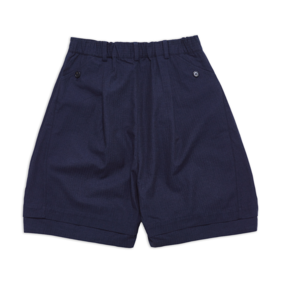DEANS PLEATED SHORT NAVY SS27