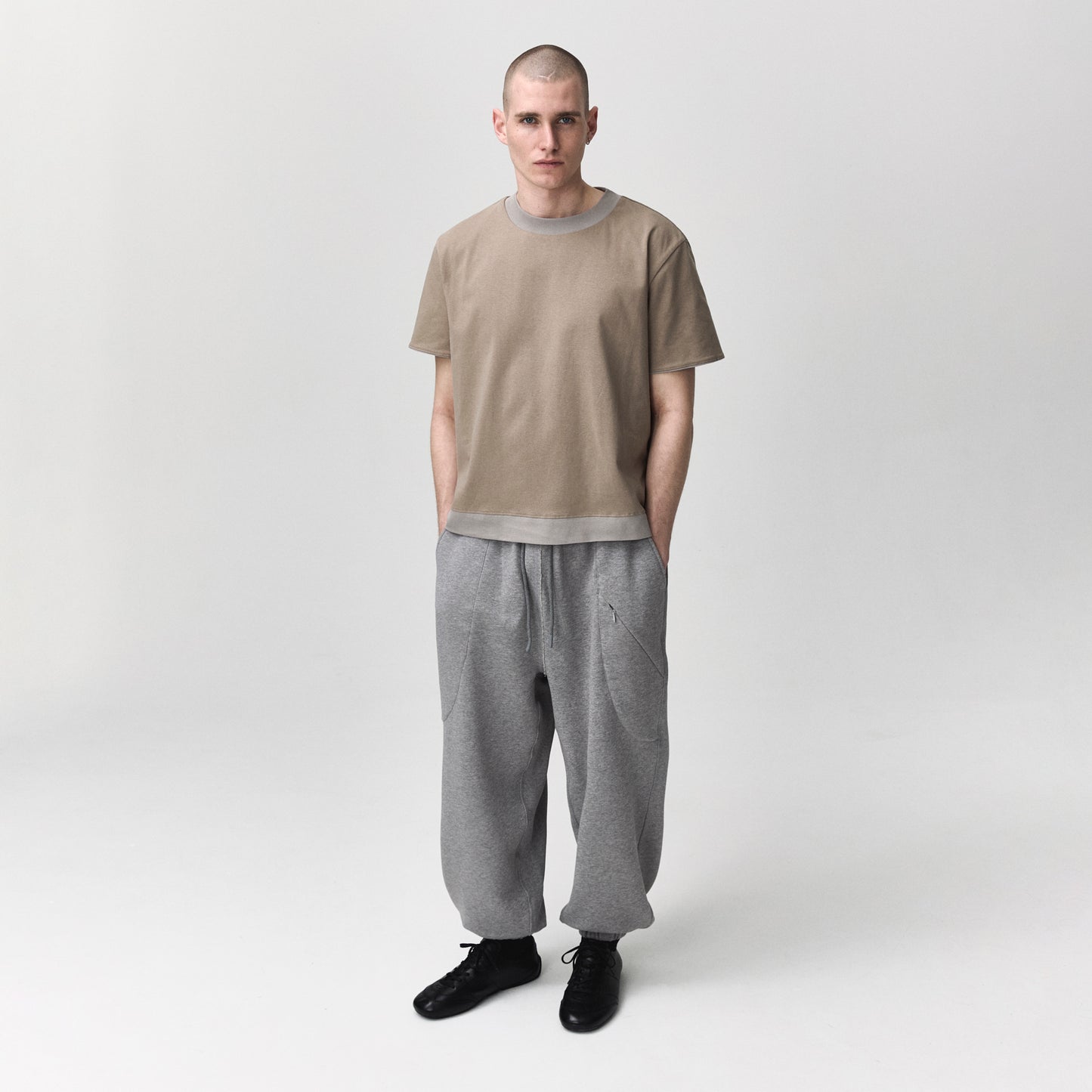 Reversible Tee Grey/Beige