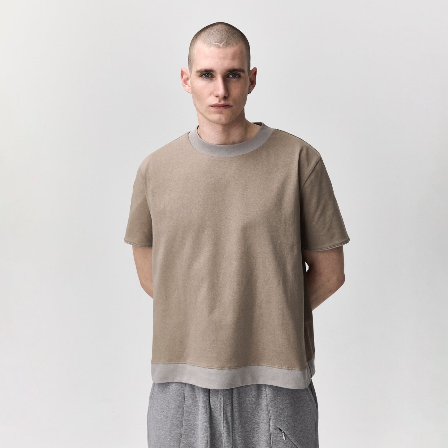 Reversible Tee Grey/Beige